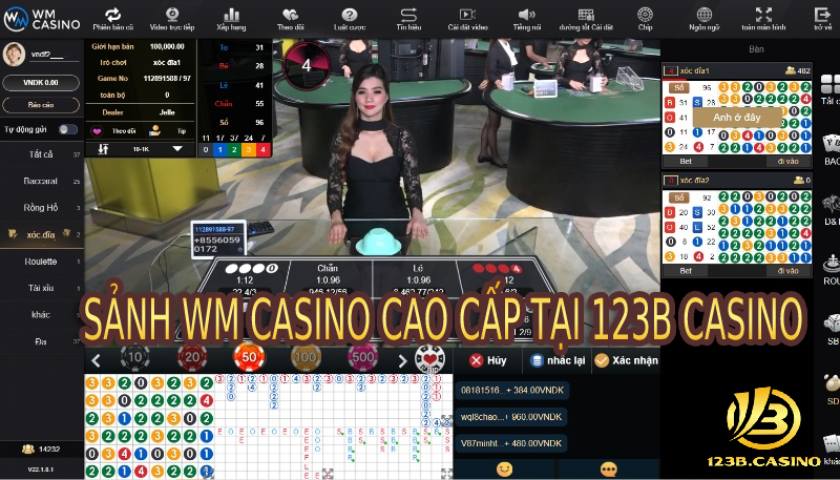 Giới thiệu sảnh WM casino cao cấp tại 123B Casino