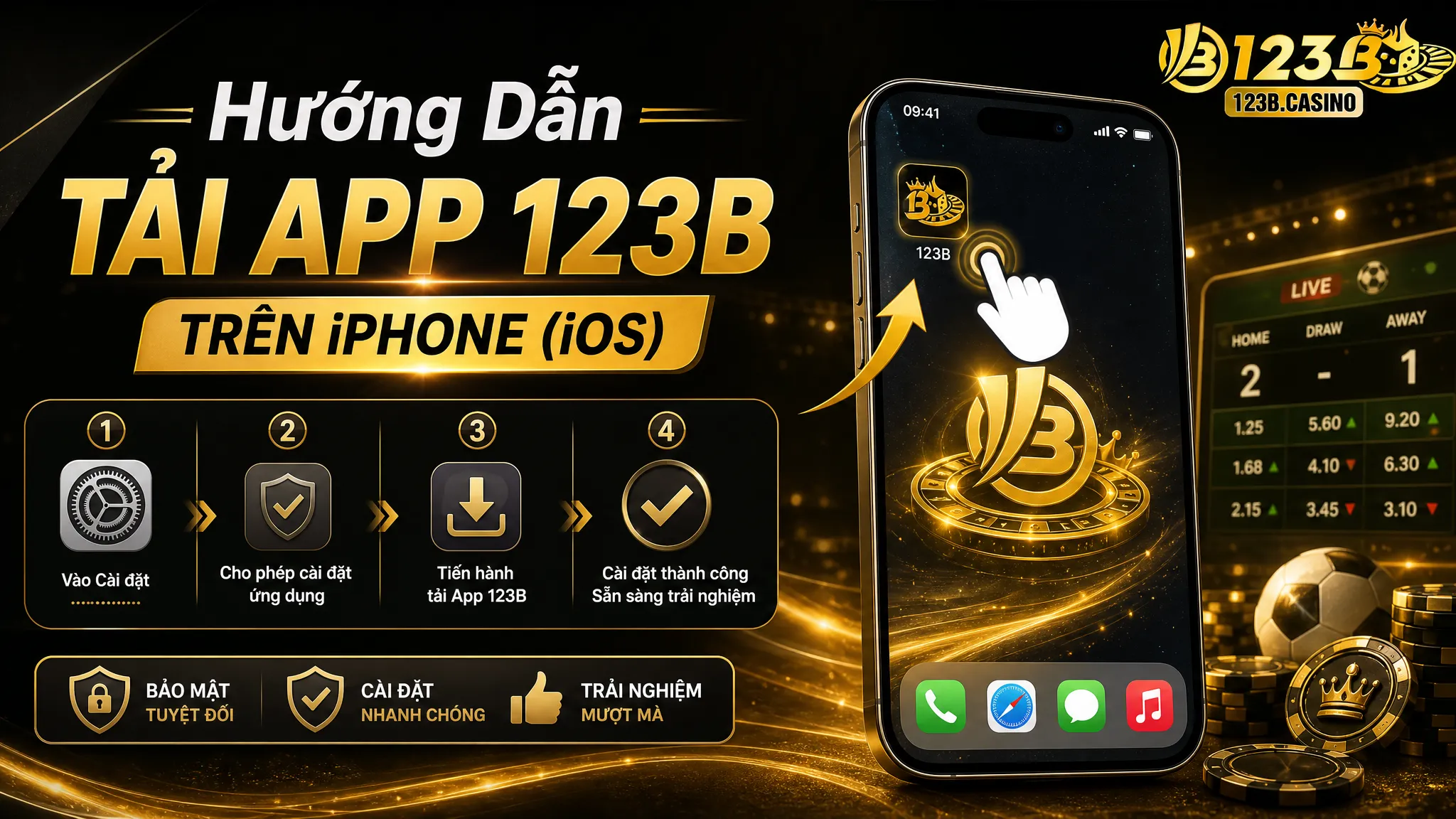 Hướng Dẫn Tải App 123B Trên iPhone (iOS)